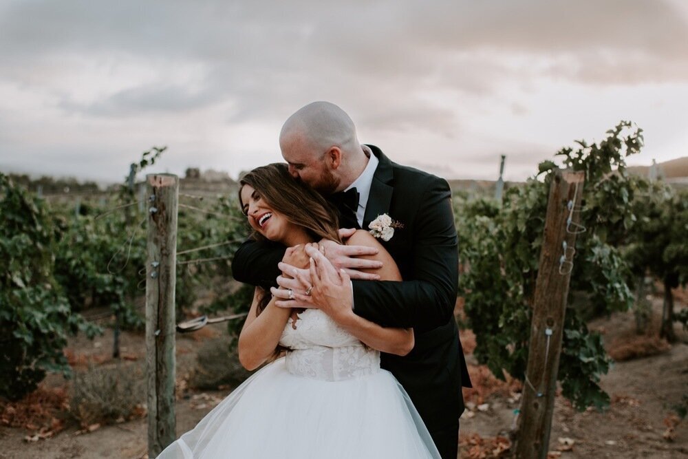 Sunset winery wedding floral design
